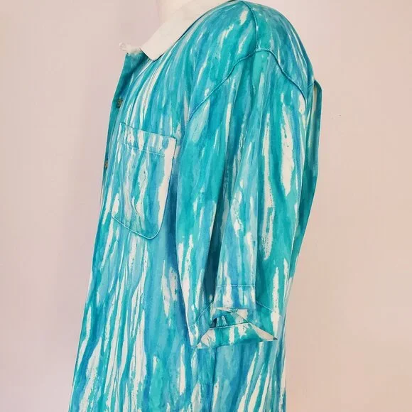 Painted Tommy bahama silk shirt blue stripe white XL limited edition collector